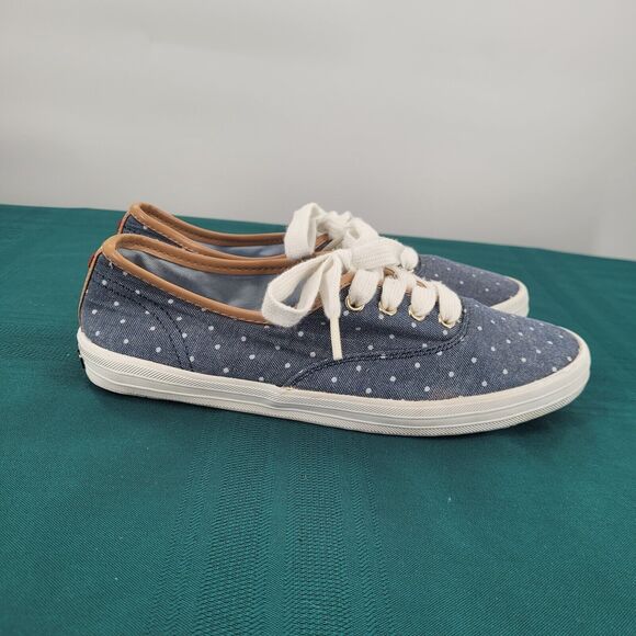 Tommy Hilfiger Women's Sneakers Tahlor, Blue Canvas, White Polka Dots, Size 6.5 - Picture 5 of 11